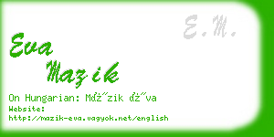 eva mazik business card